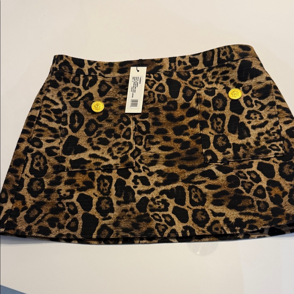 L'AGENCE Animal Print Mini Skirt